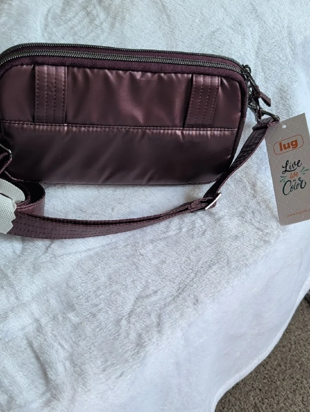 lug Quilted Crossbody Bag - Plum/Burgundy